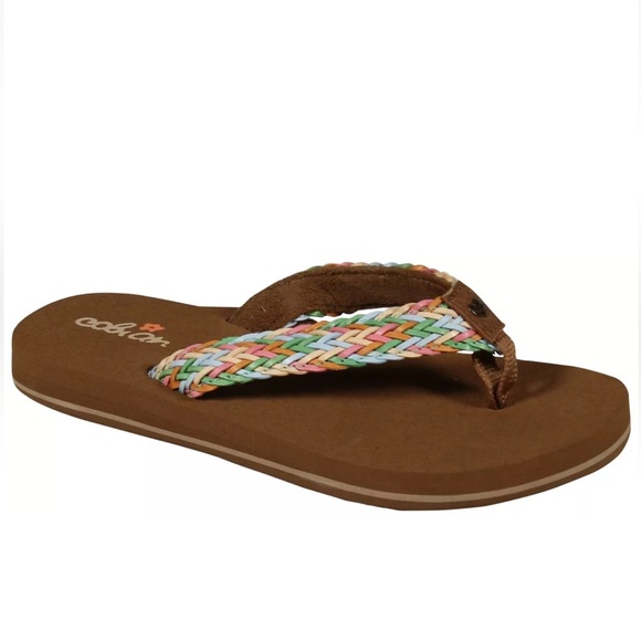 Cobian LIL LALATI Flip Flops Thong Sandals Multi Pastel Braided Surf Summer NEW - Picture 2 of 7